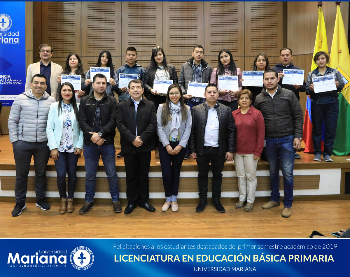 RECONOCIMIENTO ACADÉMICO A ESTUDIANTES DESTACADOS DE LA UNIVERSIDAD MARIANA - PRIMER SEMESTRE DE 2019